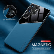 "Premium Leder Handyhülle für Samsung S22Ultra mit Magnetischer Autohalterung - Geschäftliches Design in Verschiedenen Farben"