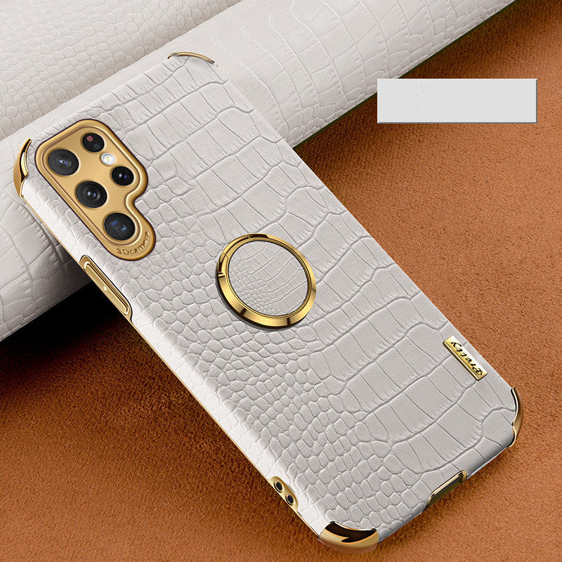 "Premium Imitationsleder Schutzhülle für Samsung S20-S22 Modelle - Rundumschutz im Schachbrettdesign"