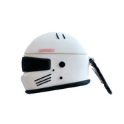 "Motorradhelm Schutzhülle für Apple AirPods Pro - Silikon Flip-Typ, Cartoon-Stil, Geometrische Elemente, Inklusive Karabiner"