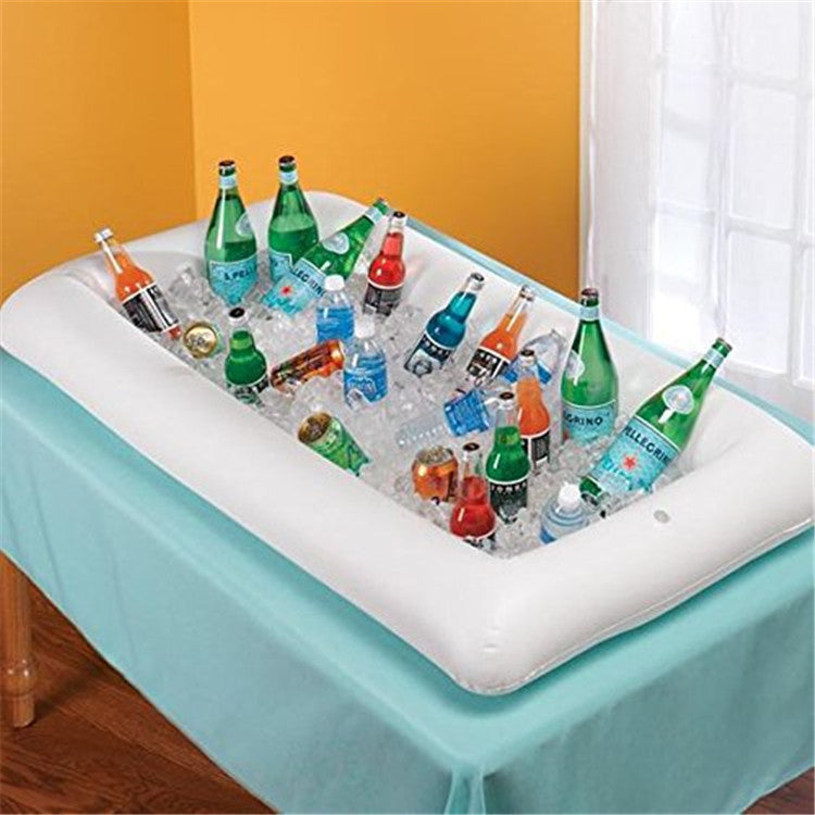 "Wiederverwendbarer Sommer Aufblasbarer Wasserbar-Tisch: PVC-Luftkissen für Essen und Getränke, Perfekt für Poolpartys und Grillabende"