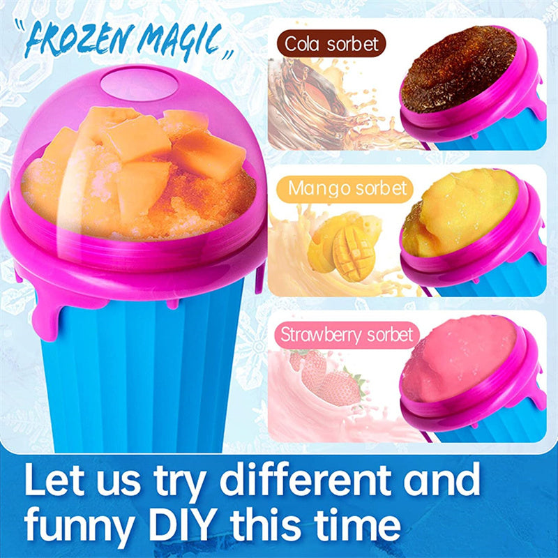 "Schnelle Einfrieren 500ml Slushy Maker Becher - Wiederverwendbare Sommer-Smoothie-Flasche mit Großer Kapazität, Magische Küchen-Gadget für Hausgemachte Säfte und Eiscreme"