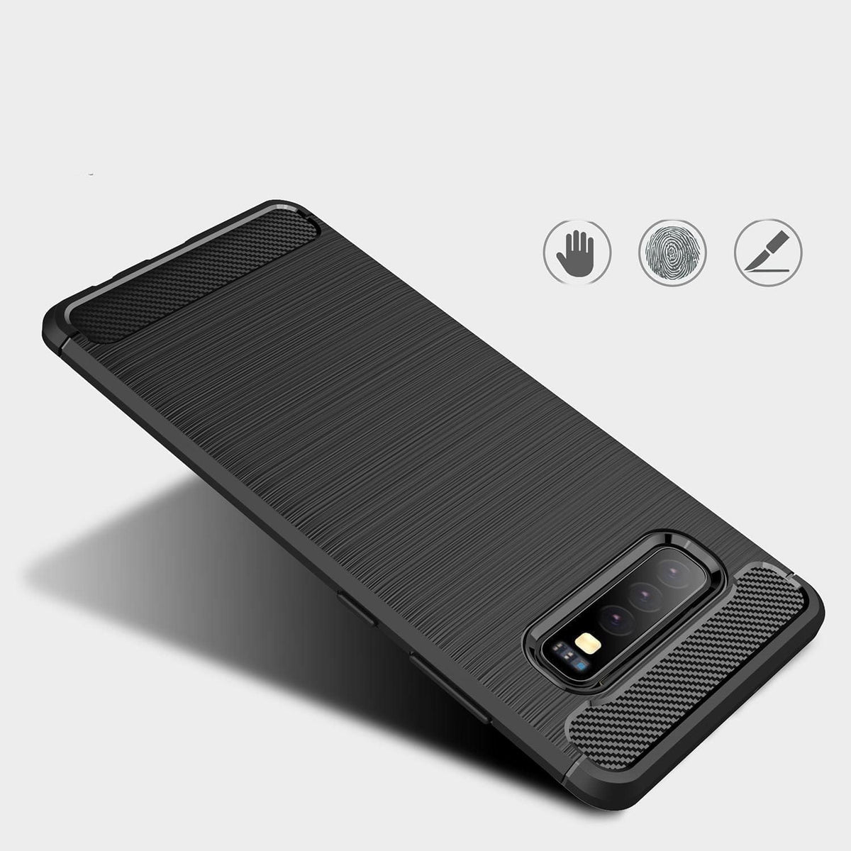 "Carbonfaser Gebürstetes Korn TPU Telefonhülle - Robuster Schutz für Samsung Modelle"