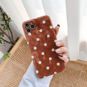 "Kompatibel, Flauschige Welle Punkt Handyhülle für iPhone - Einfacher Stil, Solide Farben, TPU Material"