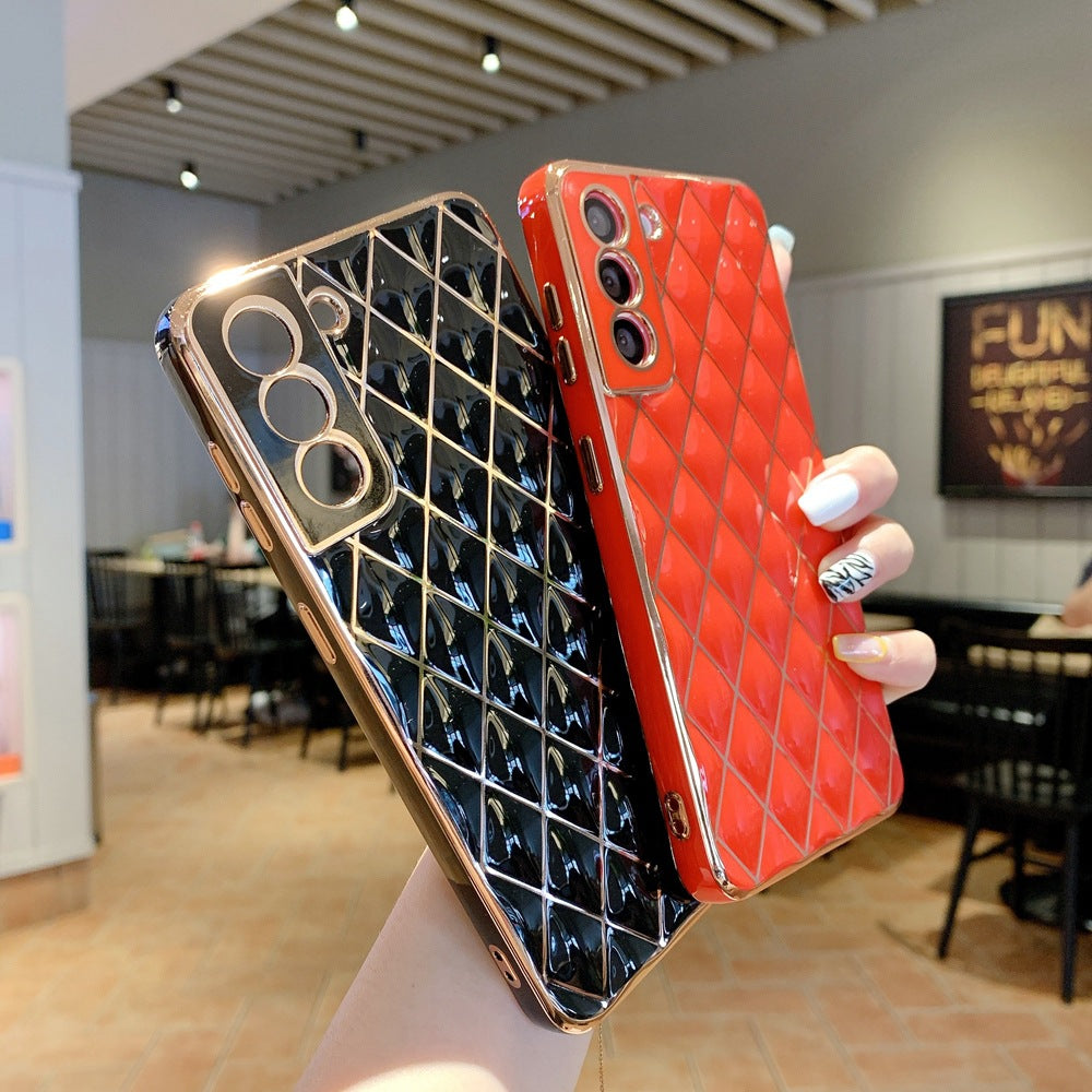 "S22 Elegante Elektroplattierte Diamant Handyhülle, Kompatibel mit Samsung Modellen, Rückdeckel aus TPU"