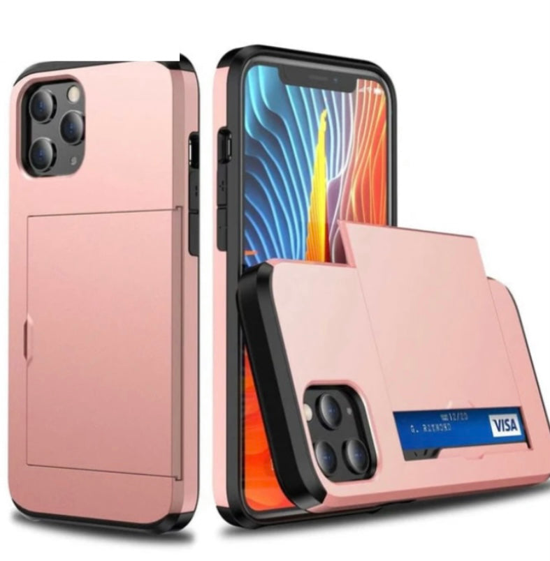 "Vielseitige Schiebe-Karten-Handyhülle für iPhone - Verschiedene Farben verfügbar"