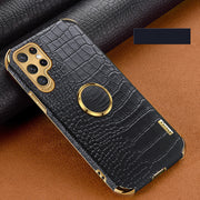 "Premium Imitationsleder Schutzhülle für Samsung S20-S22 Modelle - Rundumschutz im Schachbrettdesign"