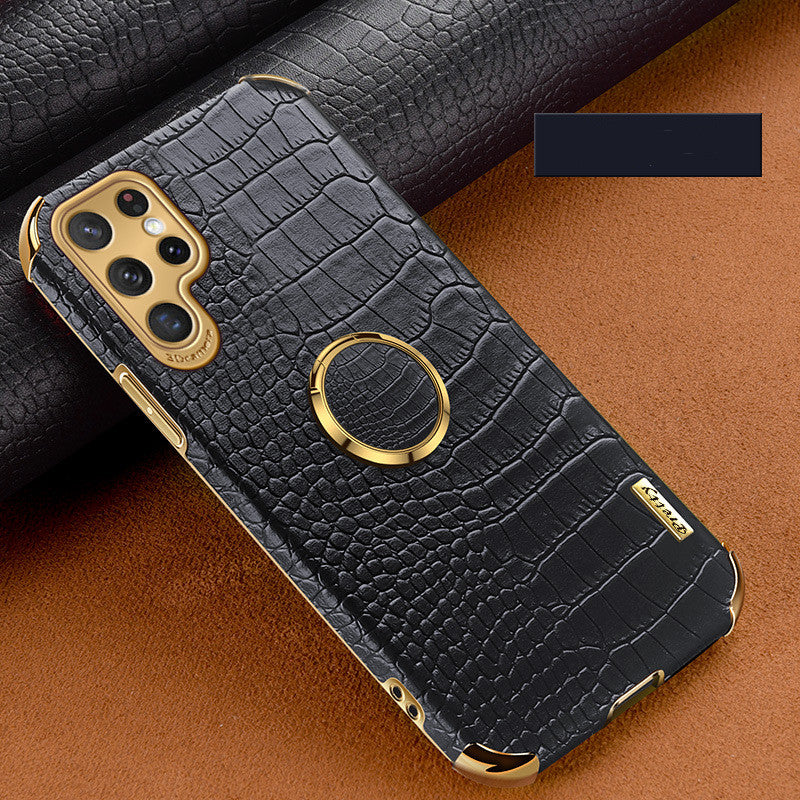 "Premium Imitationsleder Schutzhülle für Samsung S20-S22 Modelle - Rundumschutz im Schachbrettdesign"