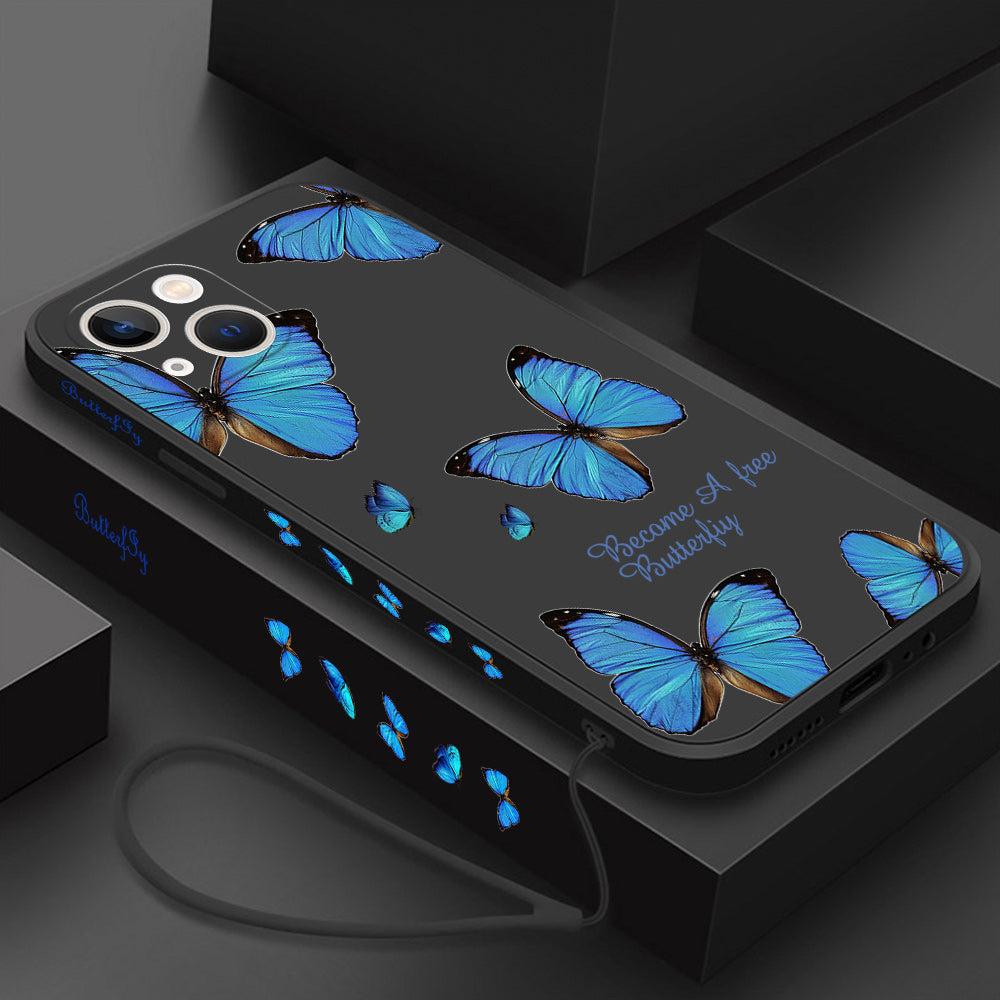 "Schmetterlings Handyhülle für iPhone 14 Pro Max, 11, 12, 13 Pro Max - Sturzsicheres Kunststoffgehäuse"