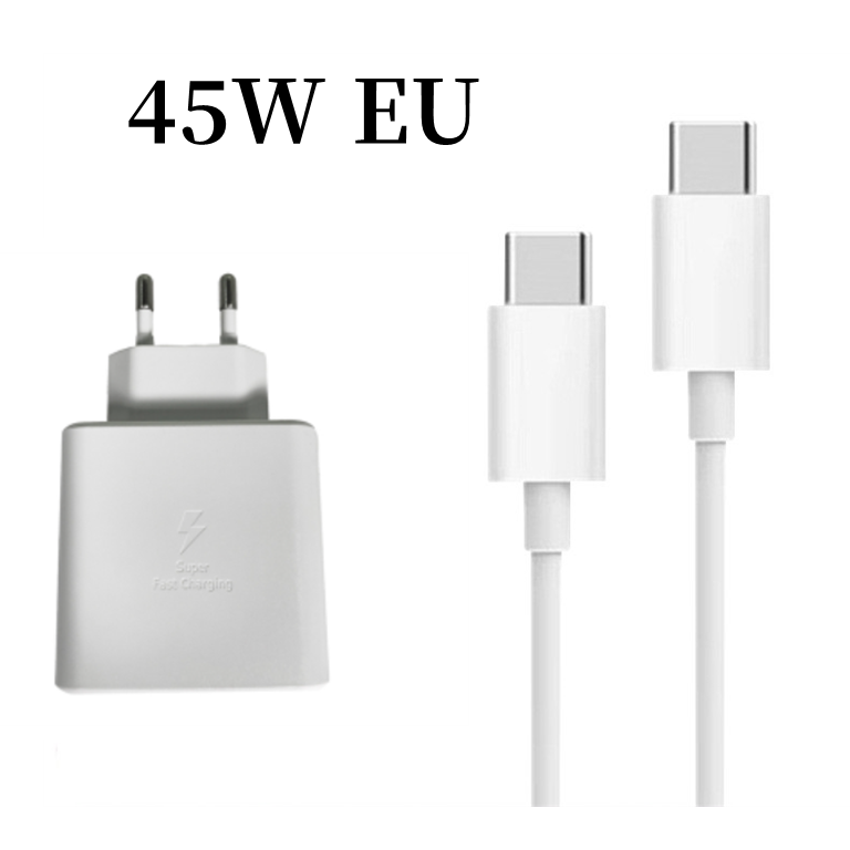 "Schnellladegerät 25W/45W PD mit EU/US-Standard, Reiseladegerät, USB-Schnittstelle, inkl. Type-C-Datenkabel"
