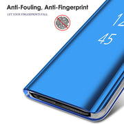 "Spiegeleffekt Metall-Ledertasche für Samsung Modelle: S21, S20, S10, Note 20, A71 - Schutz und Stil in Einem"