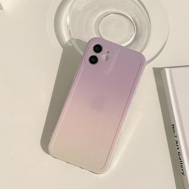 "Stilvolle Südkorea Ins Gradient Silikon Handyhülle mit X-Halterung, Rundum-Schutz für iPhone 12, XS und 11Promax"
