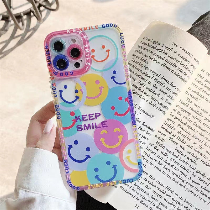 "Bunte Blumen Silikon Handyhülle, All-Inclusive, für alle iPhone Modelle, Farbenfrohe Malerei Design"