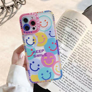 "Bunte Blumen Silikon Handyhülle, All-Inclusive, für alle iPhone Modelle, Farbenfrohe Malerei Design"