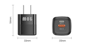 "Schnellladegerät aus Galliumnitrid 20W, PD-Protokoll, USB Typ-C & Micro-USB-Schnittstelle, Farbe: Schwarz/Weiß"