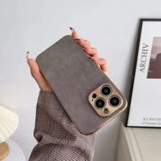 "Modische Persönlichkeit Schafleder Anti-Fall Handyhülle für iPhone, Grau/Schwarz/Grün/Blau"