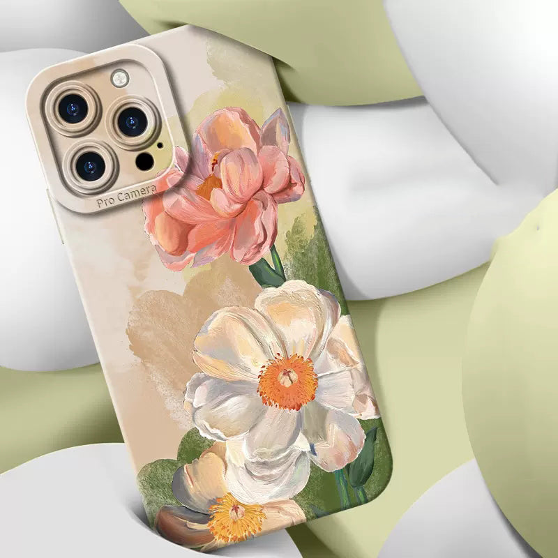 "Schutzvolle Acryl Handyhülle mit Pfingstrose Ölgemälde Design für Samsung"