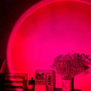 "Wiederaufladbare Regenbogen-Projektionslampe - Luxuslicht Atmosphäre in Sonnenuntergang Rot"
