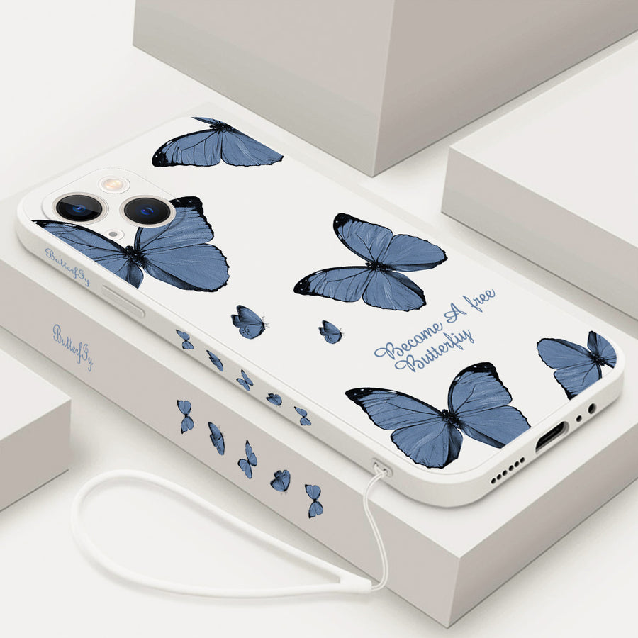 "Schmetterlings Handyhülle für iPhone 14 Pro Max, 11, 12, 13 Pro Max - Sturzsicheres Kunststoffgehäuse"