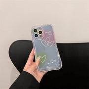 "Stilvolle Smudge Line Love TPU Rückenschale für iPhone 14, 13 und 12 Modelle mit optionalem Halter"