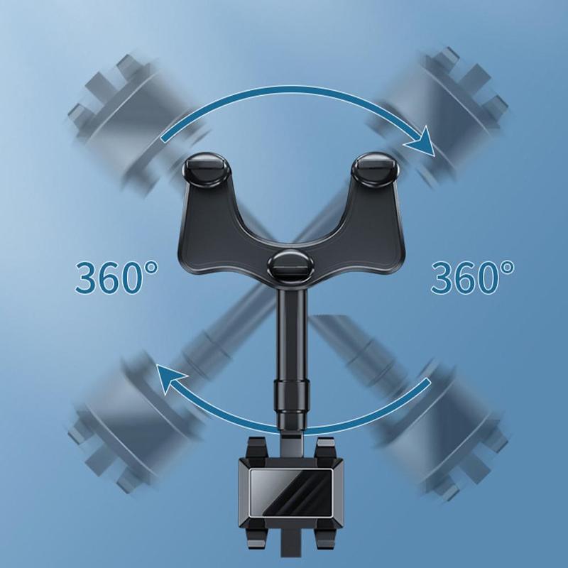 "Universeller Auto-Spiegel Handyhalter - 360° Drehbar, Einstellbare Länge, Einfache Bedienung, Keine Spuren nach Entfernung"