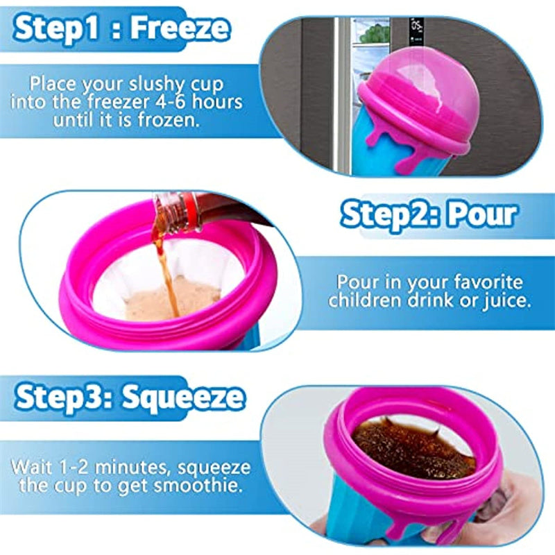 "Schnelle Einfrieren 500ml Slushy Maker Becher - Wiederverwendbare Sommer-Smoothie-Flasche mit Großer Kapazität, Magische Küchen-Gadget für Hausgemachte Säfte und Eiscreme"