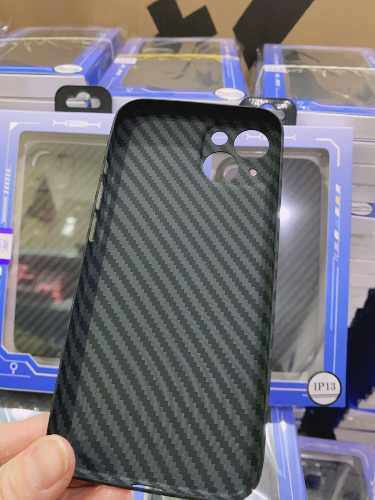 "Ultra-dünne Kevlar Handyhülle, PC-Kohlefaser, 3D-Trenddesign, Stoß- und Verschleißfest für iPhone 13/14 Serie"