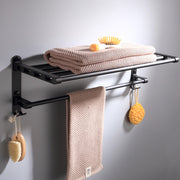 "Modernes Wandmontiertes Mattschwarzes Badetuchhalter aus Raumaluminium - Belastbar bis 20kg, Einfache Installation"