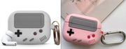 "Silikonhülle im klassischen Spielkonsolen-Design für Airpods Pro mit Schlüsselanhänger - Kompatibel mit Apple, Erhältlich in Schwarz und Grau"