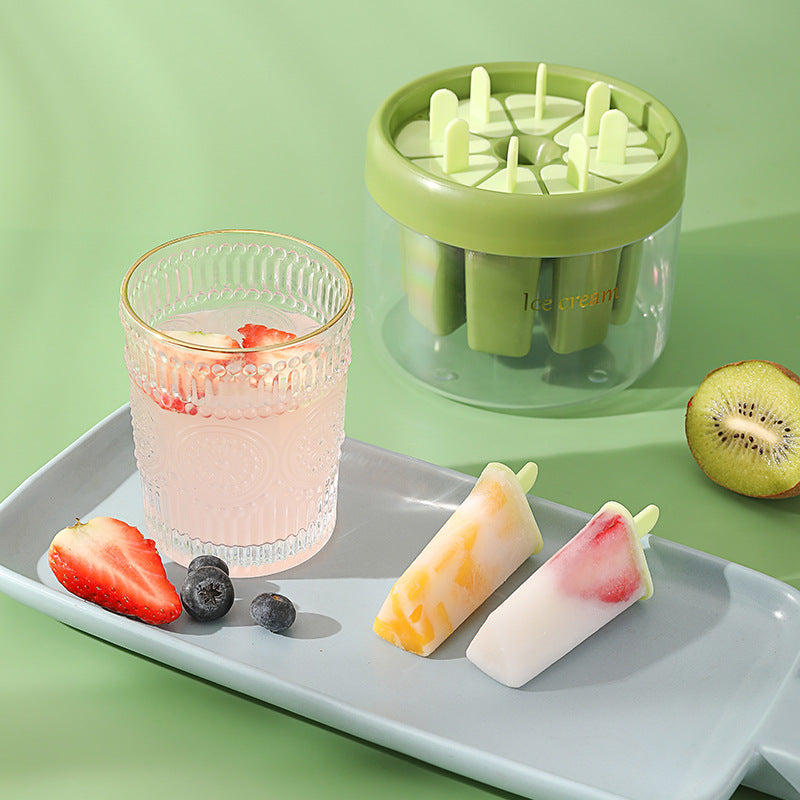 "Hochwertige Eisform für Popsicles, Küchenhelfer für Zuhause, PS+PP Material, Orange/Grün, 13.2*13.2*11.2cm"