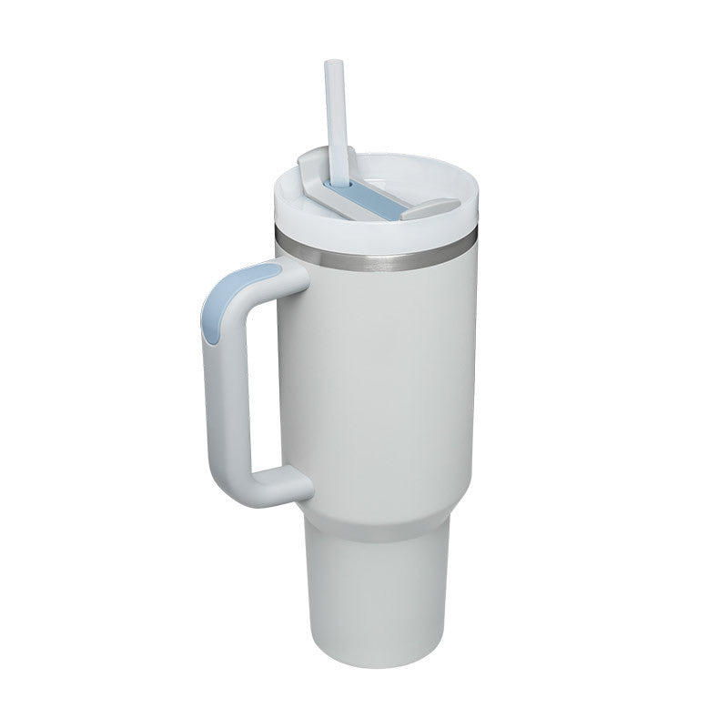 "40oz Edelstahl-Isolierbecher mit Strohhalm und Tragegriff, BPA-frei, Leckfest, Ideal für Auto und Reisen, Große Kapazität"