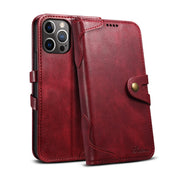 "Premium Leder Flip Wallet Handyhülle für iPhone 13, 13 Pro, 12 - Business-Stil in Schwarz, Braun, Rot, Blau"