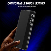 "Schlankes Klappetui für Samsung Modelle - PC+Leder, Smart Schlaf-Fenster, Vielfältige Farben & Modelle Kompatibilität"