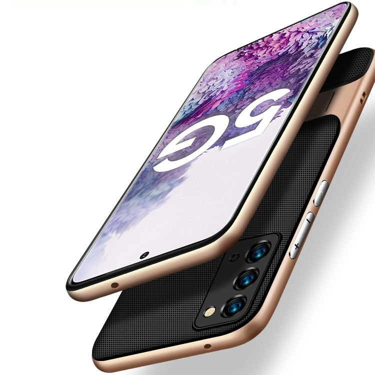 "Robustes Metallrahmen-Schutzcover im Karo-Design für Samsung - Sturzsichere Handyhülle"