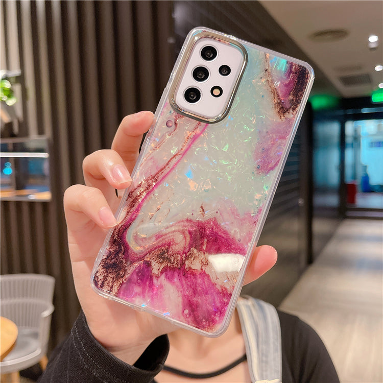 "Kauri Wasserfarben-Marmor Regenbogen-Fischschuppen S22 Handyhülle - Stoßfester Schutz & Stilvolles Design für Samsung S22, S21FE und mehr"