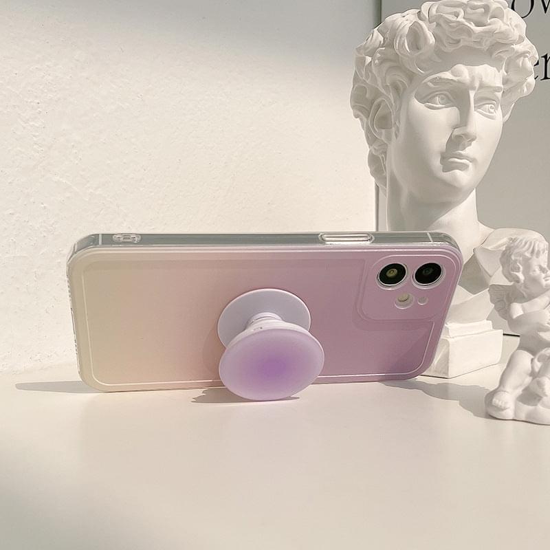 "Stilvolle Südkorea Ins Gradient Silikon Handyhülle mit X-Halterung, Rundum-Schutz für iPhone 12, XS und 11Promax"