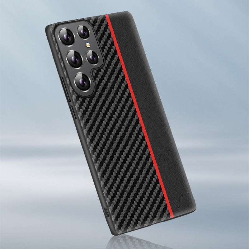 "Premium TPU Carbonfaser Muster Rundumschutz Anti-Fall Handyhülle für Samsung S22, S22Plus, S22Ultra - Business-Stil, Solid Farben"