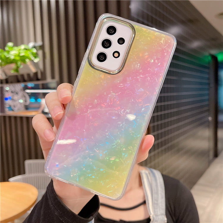 "Kauri Wasserfarben-Marmor Regenbogen-Fischschuppen S22 Handyhülle - Stoßfester Schutz & Stilvolles Design für Samsung S22, S21FE und mehr"