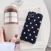 "Kompatibel, Flauschige Welle Punkt Handyhülle für iPhone - Einfacher Stil, Solide Farben, TPU Material"