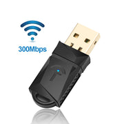 "300 Mbps Tragbarer WLAN-USB-Adapter - Hochleistungs-Netzwerkkarte mit Treiber-CD und Benutzerhandbuch"