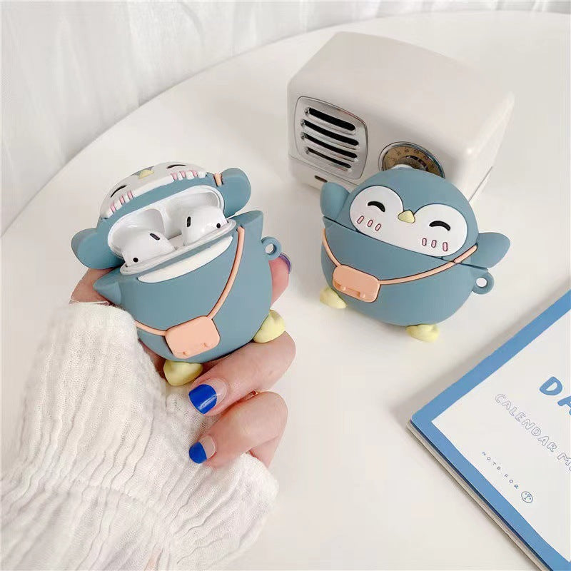"Silikon Stereo Pinguin Kopfhörerhülle, Kompatibel mit Apple AirPods Pro - Cartoon Stil"