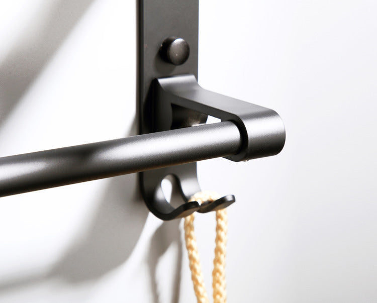 "Modernes Wandmontiertes Mattschwarzes Badetuchhalter aus Raumaluminium - Belastbar bis 20kg, Einfache Installation"