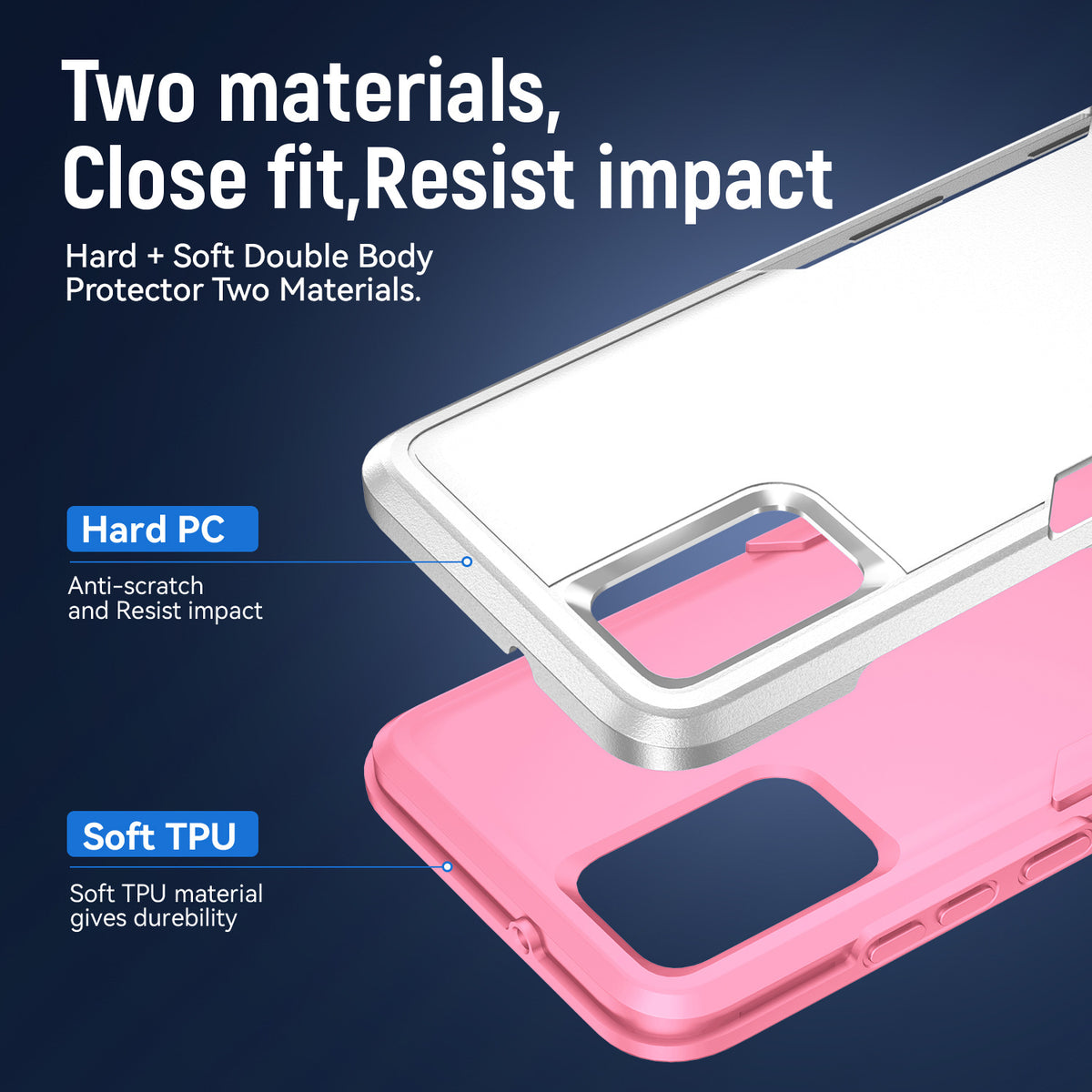 "Trailblazer 2-in-1 Unifarbene Handyhülle mit Kabelloser Ladefunktion für iPhone - All-Inklusive Glasdesign, TPU+PC"