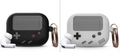 "Silikonhülle im klassischen Spielkonsolen-Design für Airpods Pro mit Schlüsselanhänger - Kompatibel mit Apple, Erhältlich in Schwarz und Grau"