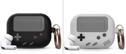 "Silikonhülle im klassischen Spielkonsolen-Design für Airpods Pro mit Schlüsselanhänger - Kompatibel mit Apple, Erhältlich in Schwarz und Grau"