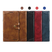 "Premium Leder Flip Wallet Handyhülle für iPhone 13, 13 Pro, 12 - Business-Stil in Schwarz, Braun, Rot, Blau"