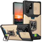 "Ultra Robuste Schiebefenster Handyhülle mit Plug-in Karte, Sturzsicher, Kompatibel mit iPhone Modellen - TPU+PC+Metall"