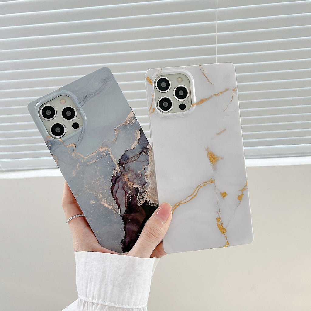 "Stilvolle Marmormuster Silikon Handyhülle - Rutschfeste Kante, Mode & Schutz für iPhone Modelle"