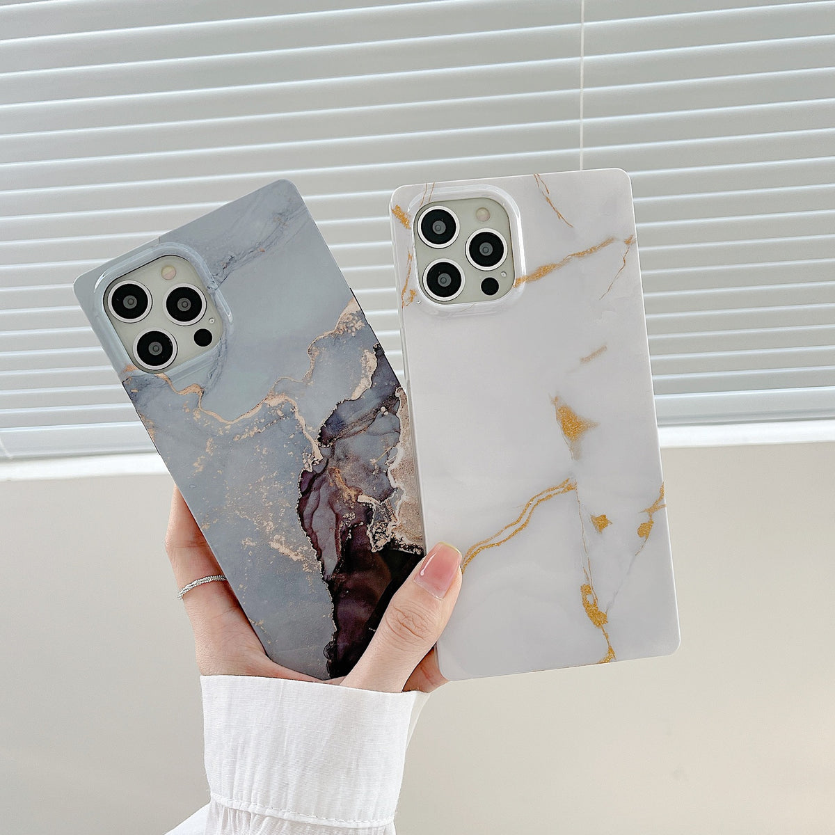 "Stilvolle Marmormuster Silikon Handyhülle - Rutschfeste Kante, Mode & Schutz für iPhone Modelle"