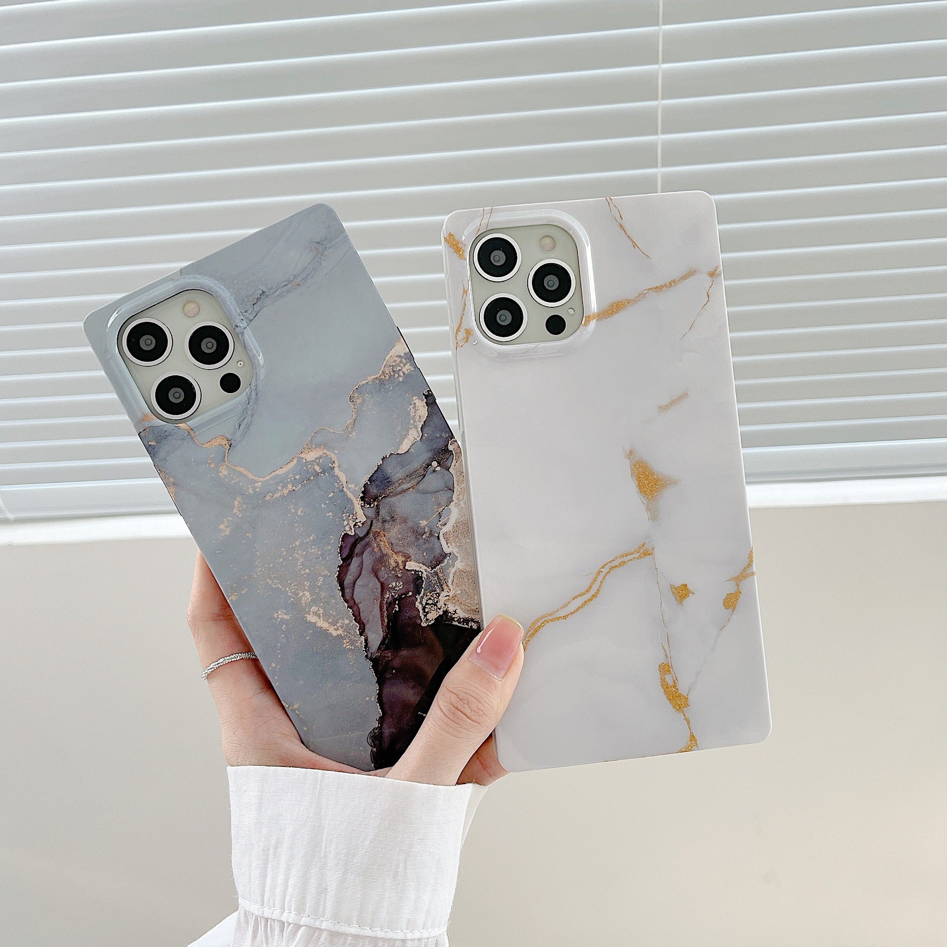 "Stilvolle Marmormuster Silikon Handyhülle - Rutschfeste Kante, Mode & Schutz für iPhone Modelle"