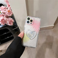 "Stilvolle Smudge Line Love TPU Rückenschale für iPhone 14, 13 und 12 Modelle mit optionalem Halter"